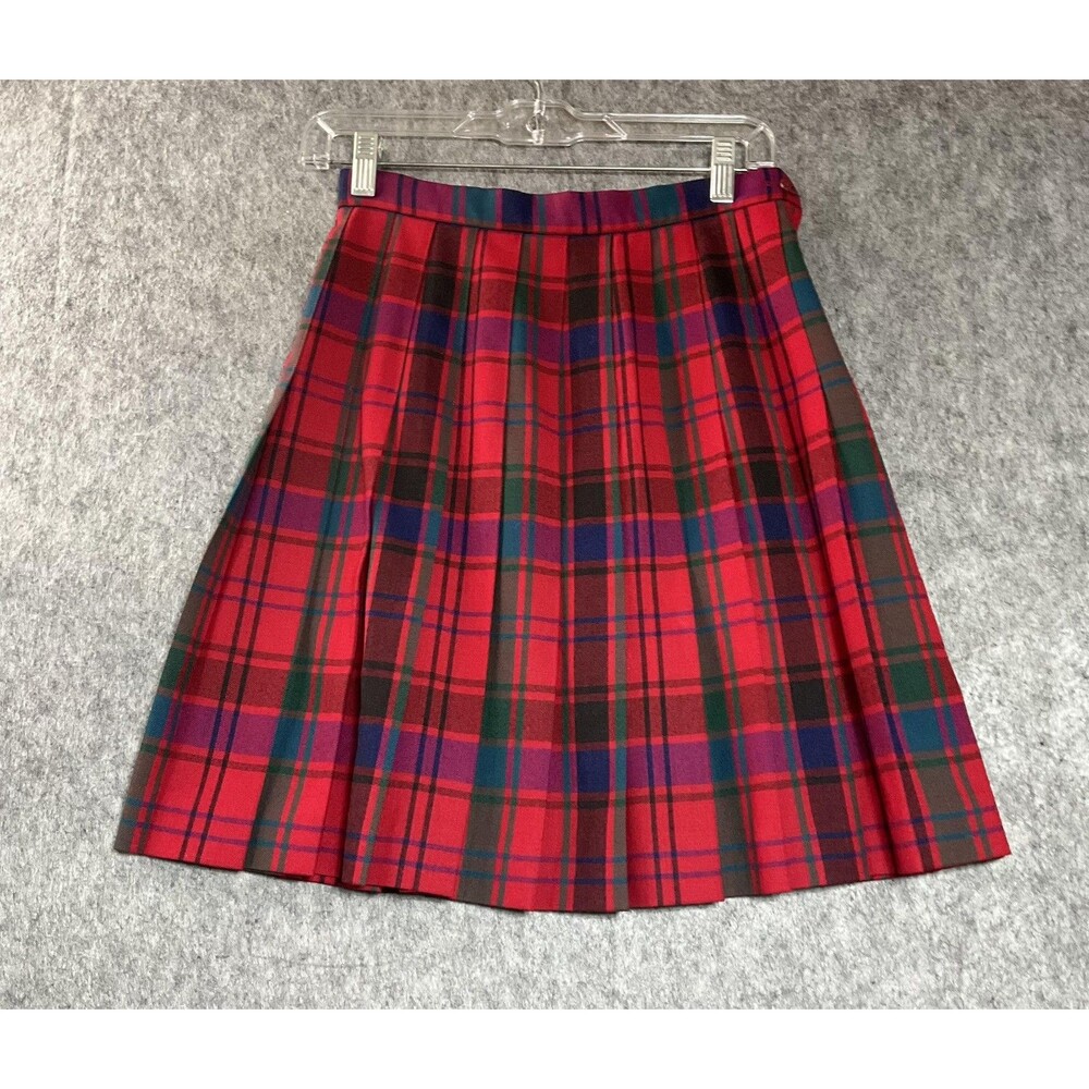 Talbots Skirt Womens 6P Red Plaid Pleated Wool School Girl Cosplay Petite 6 USA